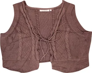 00s Boho Knitted Cropped Vest