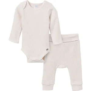 2-Piece Baby Neutral Oatmeal Heather Bodysuit and Pant Set