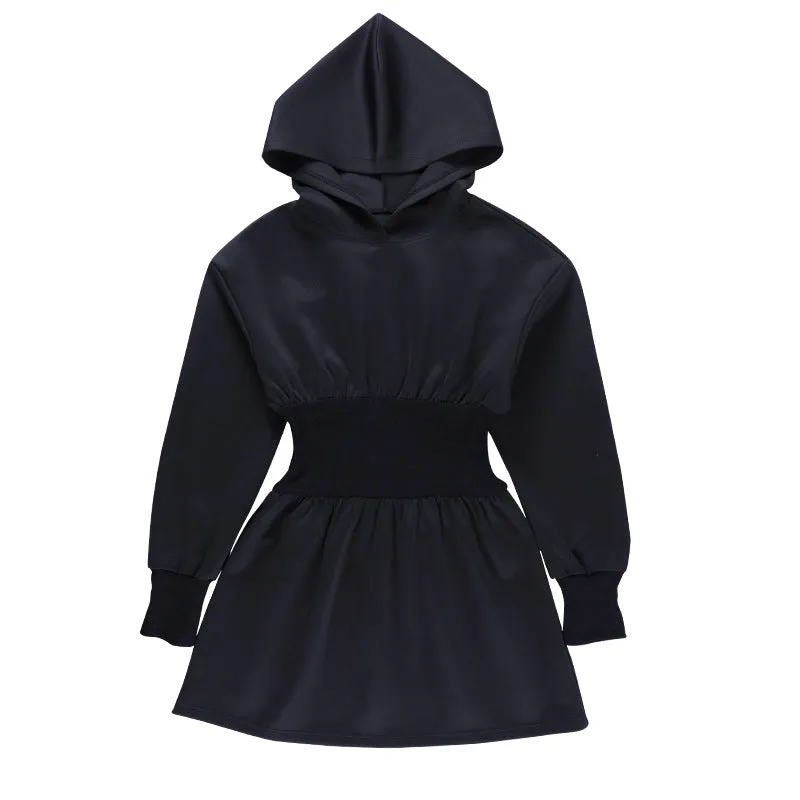 2022 slim hooded sexy gothic waistband thin bodysuit mini dress skater hoodie