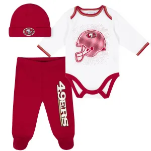 49ers Baby Boys 3-Piece Bodysuit, Pant, and Cap Set