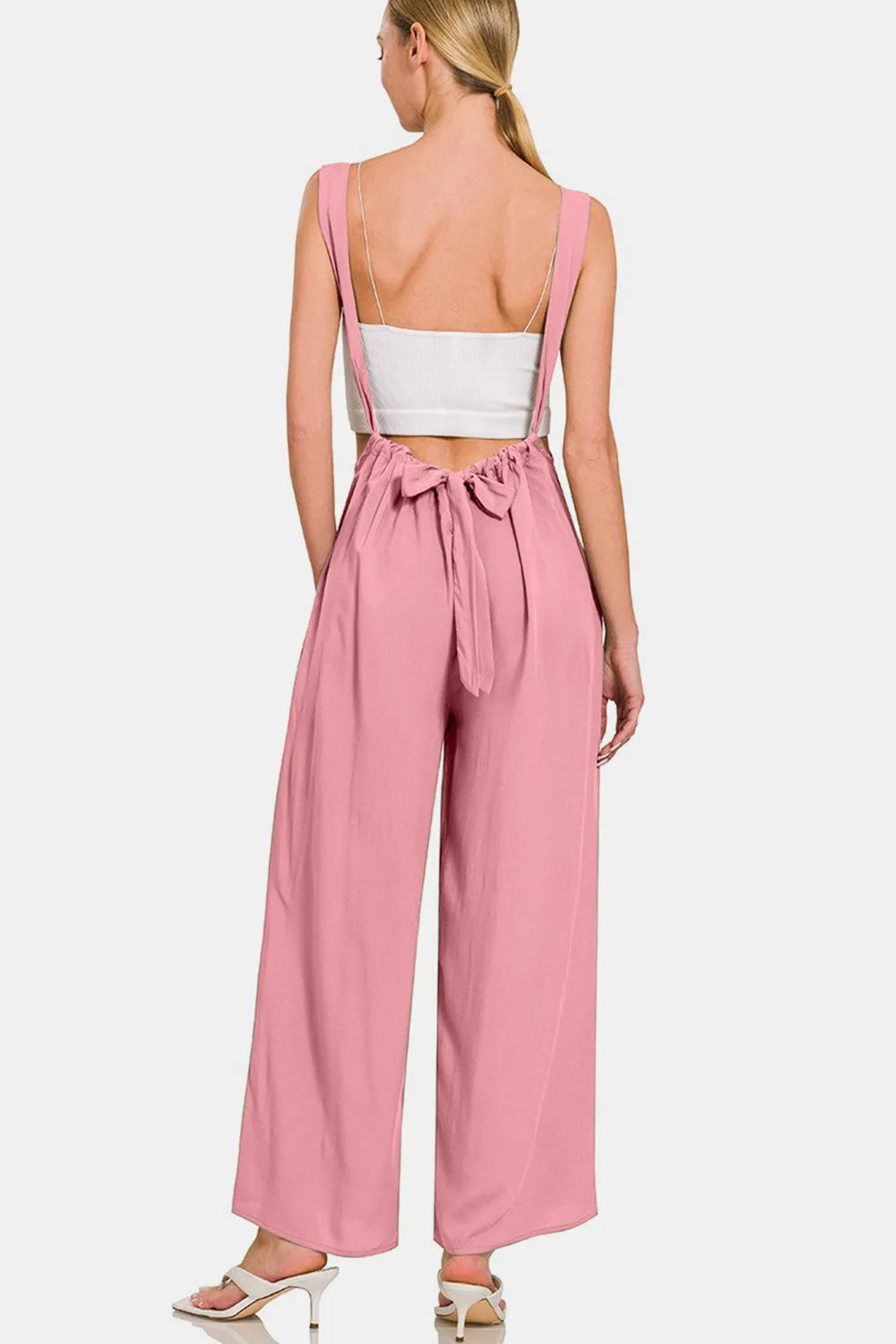 Abbie Thin Strap Overalls in Lt. Rose