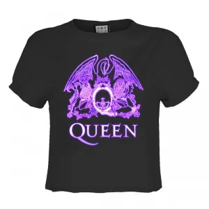 Amplified Womens/Ladies Neon Sign Queen Crop Top