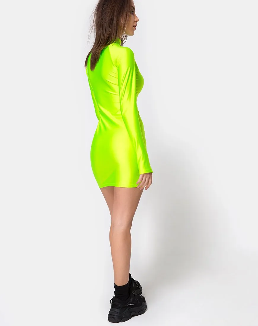 Anegan Bodycon Dress in Nylon Green Motel