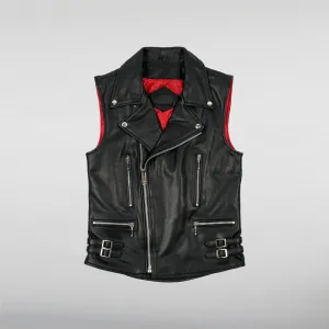 Asymmetrical MC Club Leather Vest