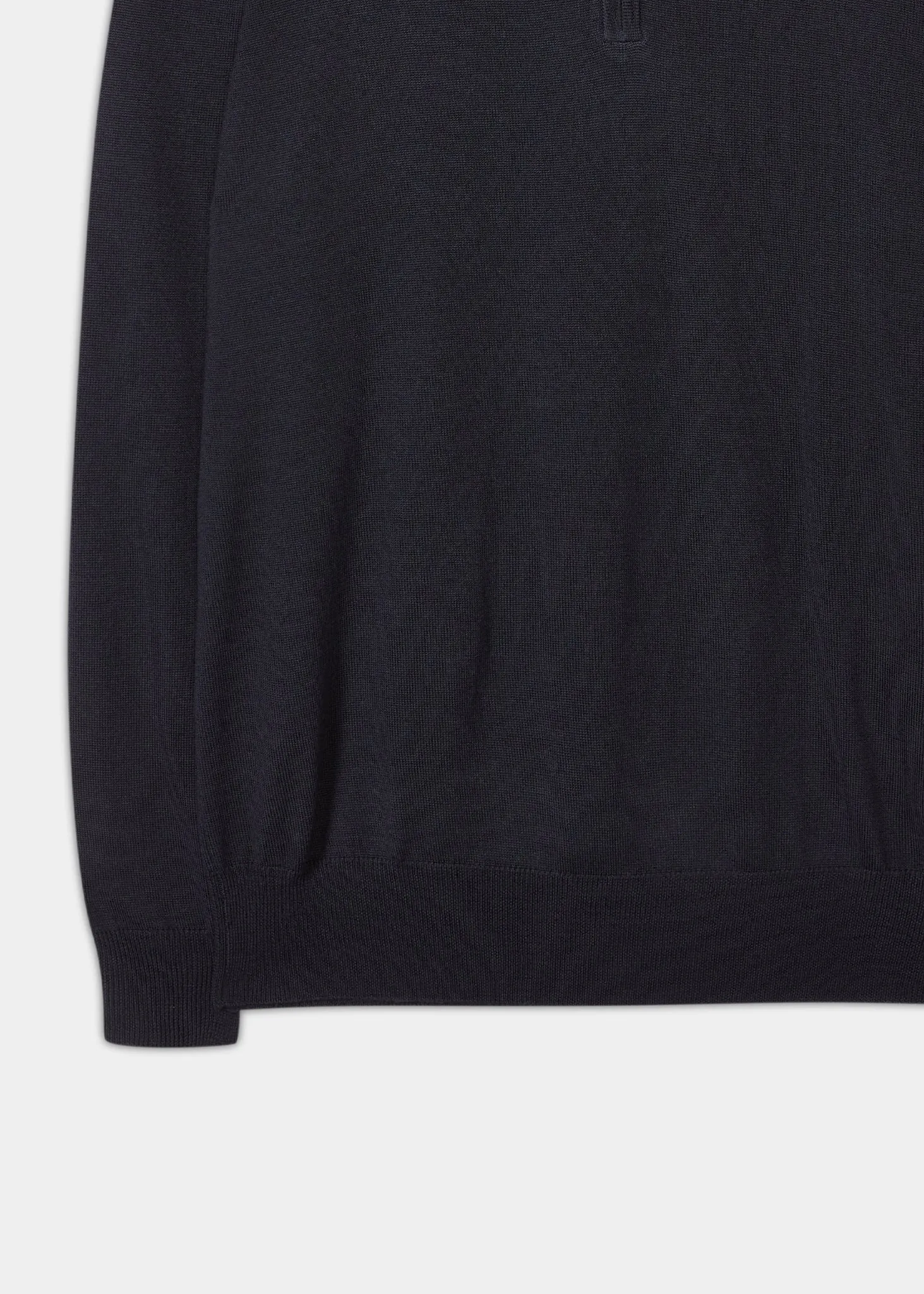 Barton Merino Wool 1/4 Zip Mock Jumper in Dark Navy - Regular Fit