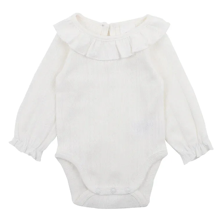 BEBE CLOUD POINTELLE LS BODYSUIT