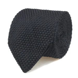 Black Knitted Silk Tie