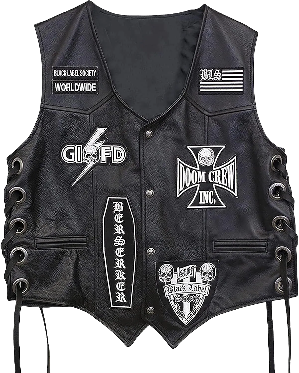 Black Label Society Leather Moto Vest