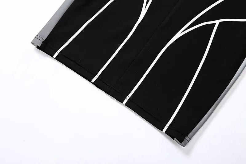 Black Reflective Panel Hip Dress