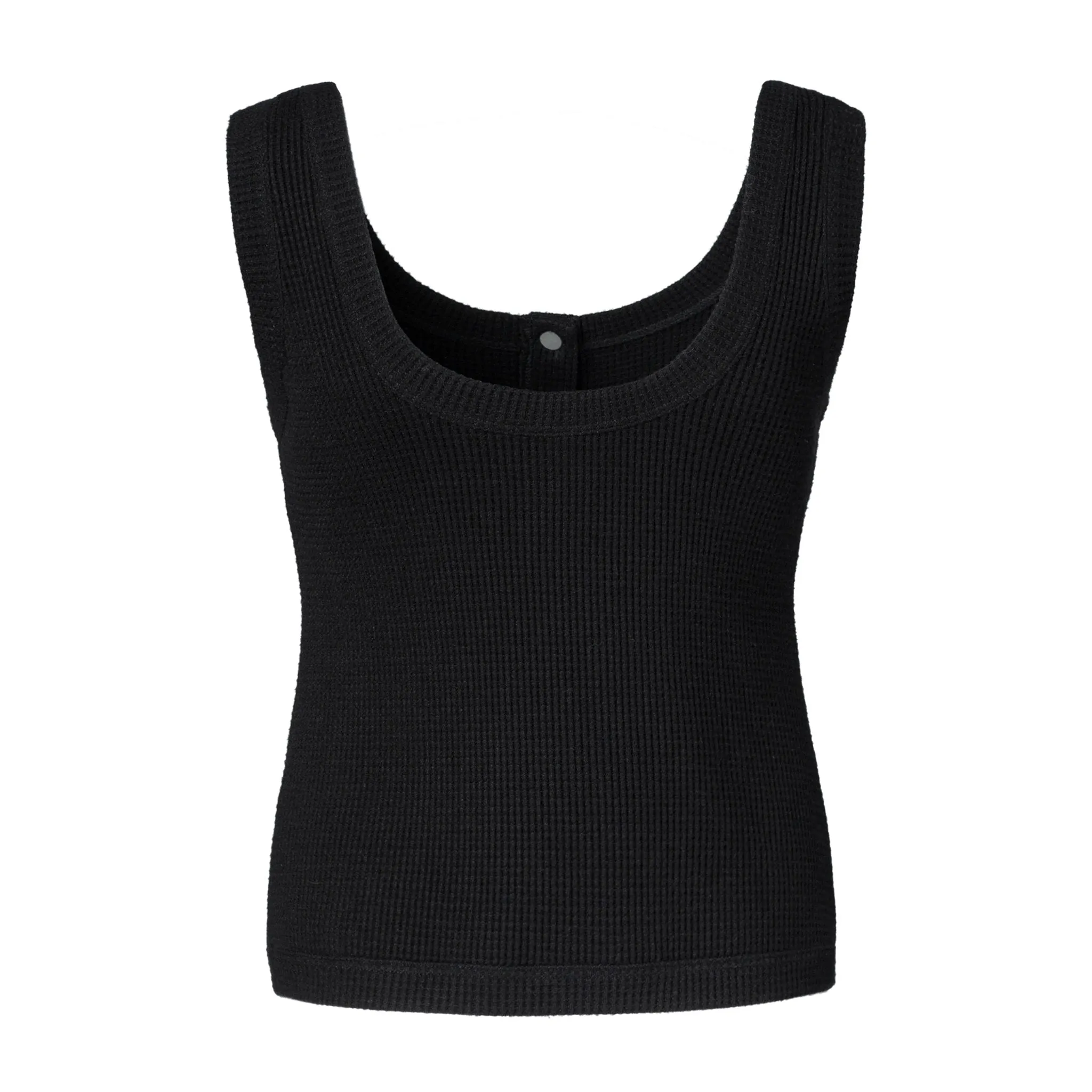 Black Waffle Knitted Vest