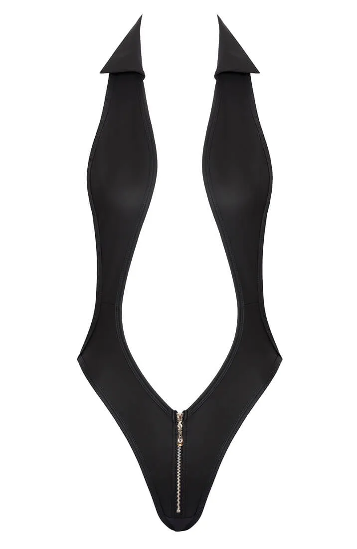 Black wet look bodysuit - Suit Up!