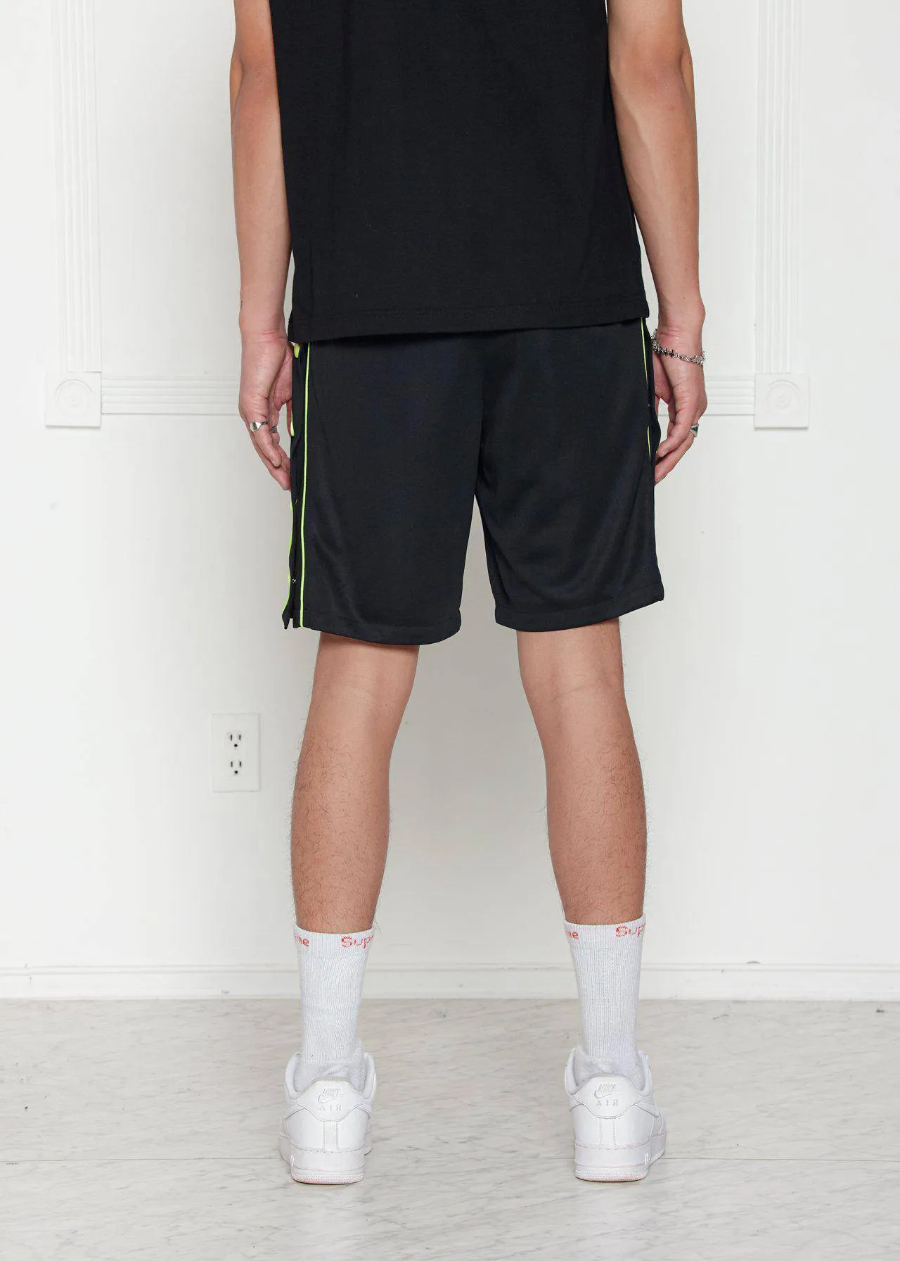 Blank State Men's Snap Button Gym Shorts in Black