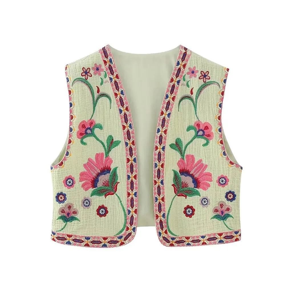 Bohemian Vintage Floral Embroidered Vest