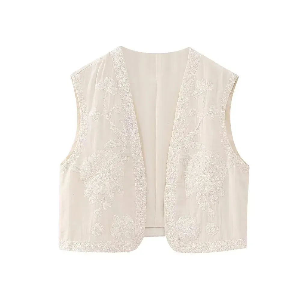 Bohemian Vintage Floral Embroidered Vest