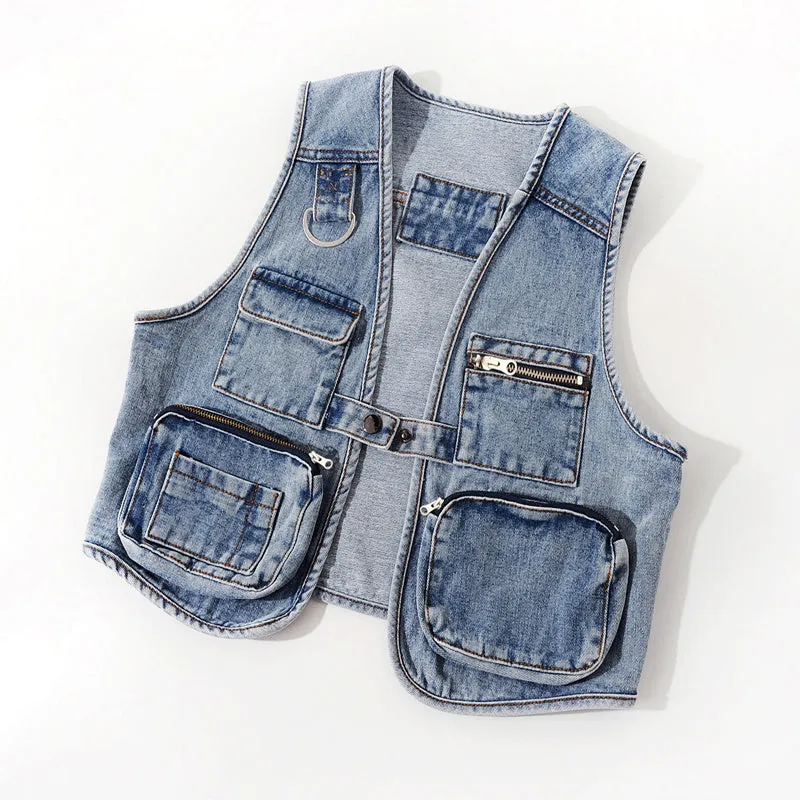 Boho Diva Denim Travel Vest