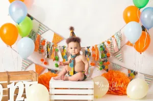 Boy first Birthday Outfit, Brown dot cake smash, Fall colors, Orange, Brown, Blue, Teal,Polka dot cake smash,rainbow mustache banner,bunting