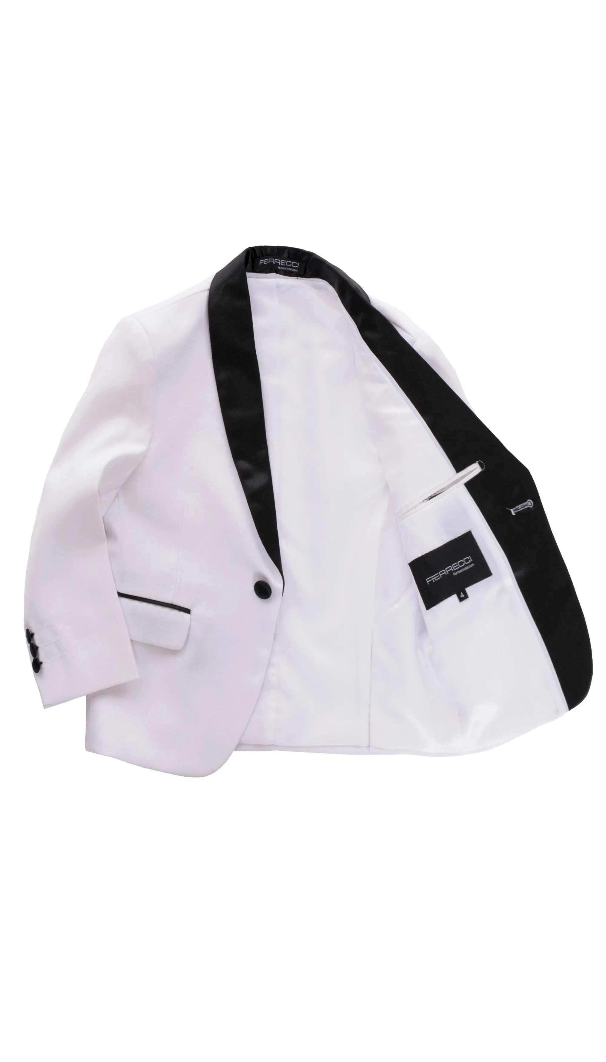 Boys Reno JR 5pc White Shawl Tuxedo Set