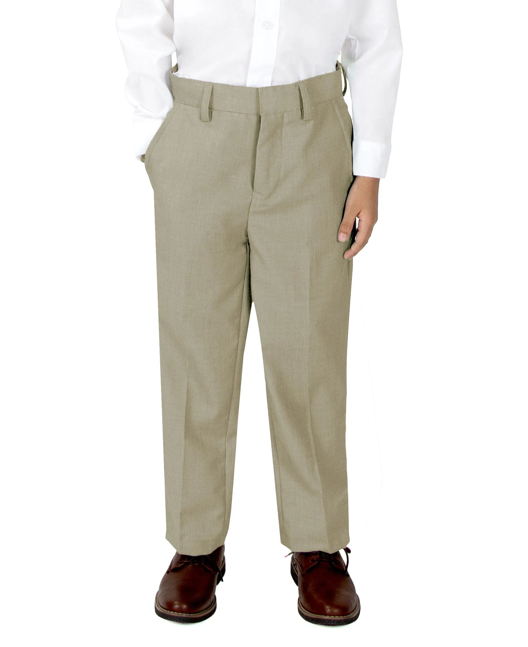 Boys' Tan-C Flat Front Dress Pants