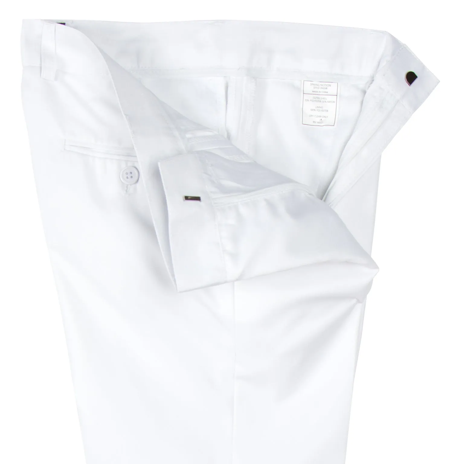 Boys' White Flat Front Dress Pants