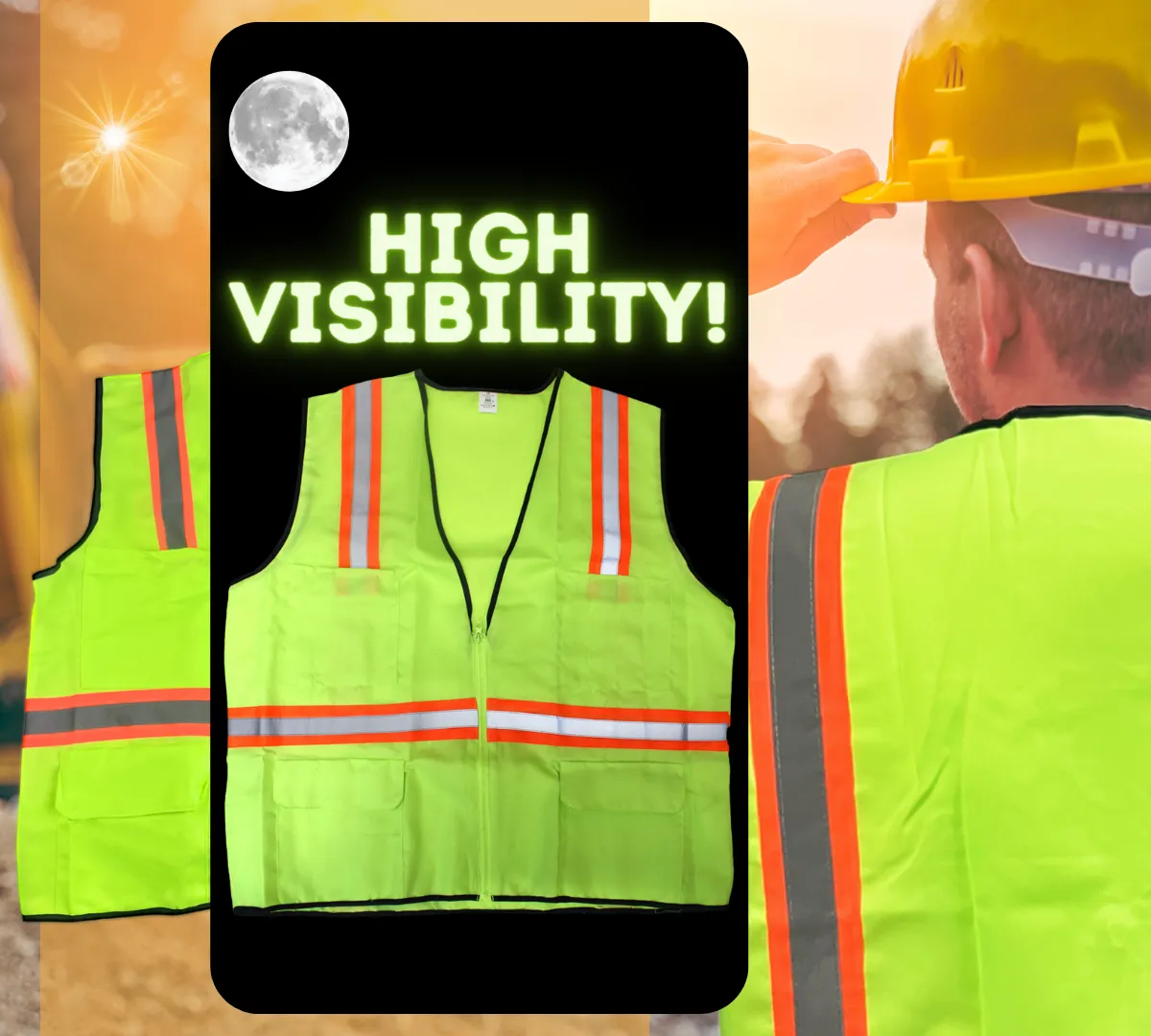 Bright Neon Green Safety Vest - Adult Size Medium  - SF-53718