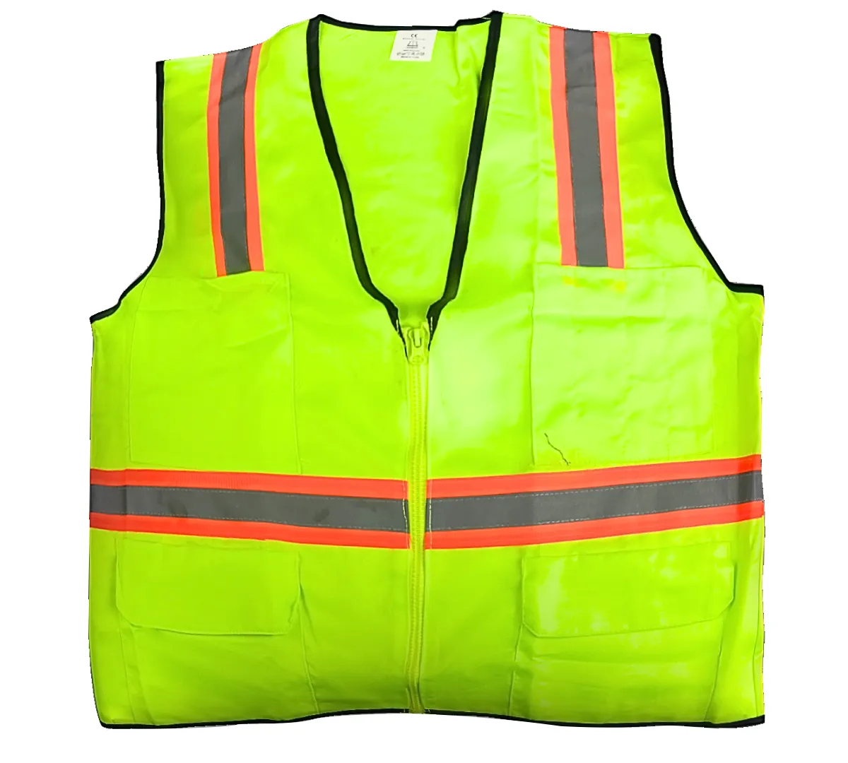 Bright Neon Green Safety Vest with Reflective Stripes - 2X Large  - SF-83718