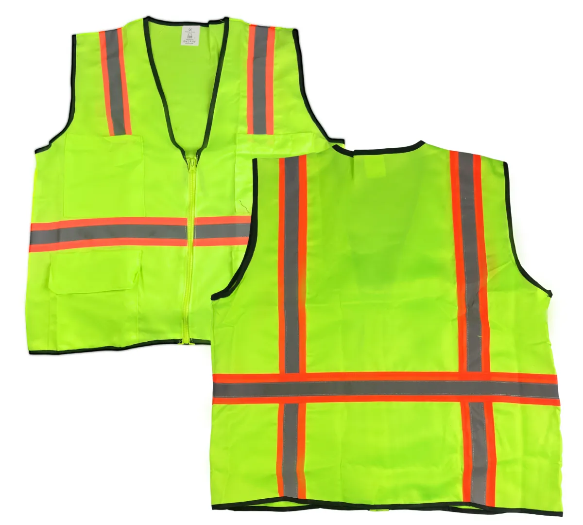 Bright Neon Green Safety Vest with Reflective Stripes - 2X Large  - SF-83718