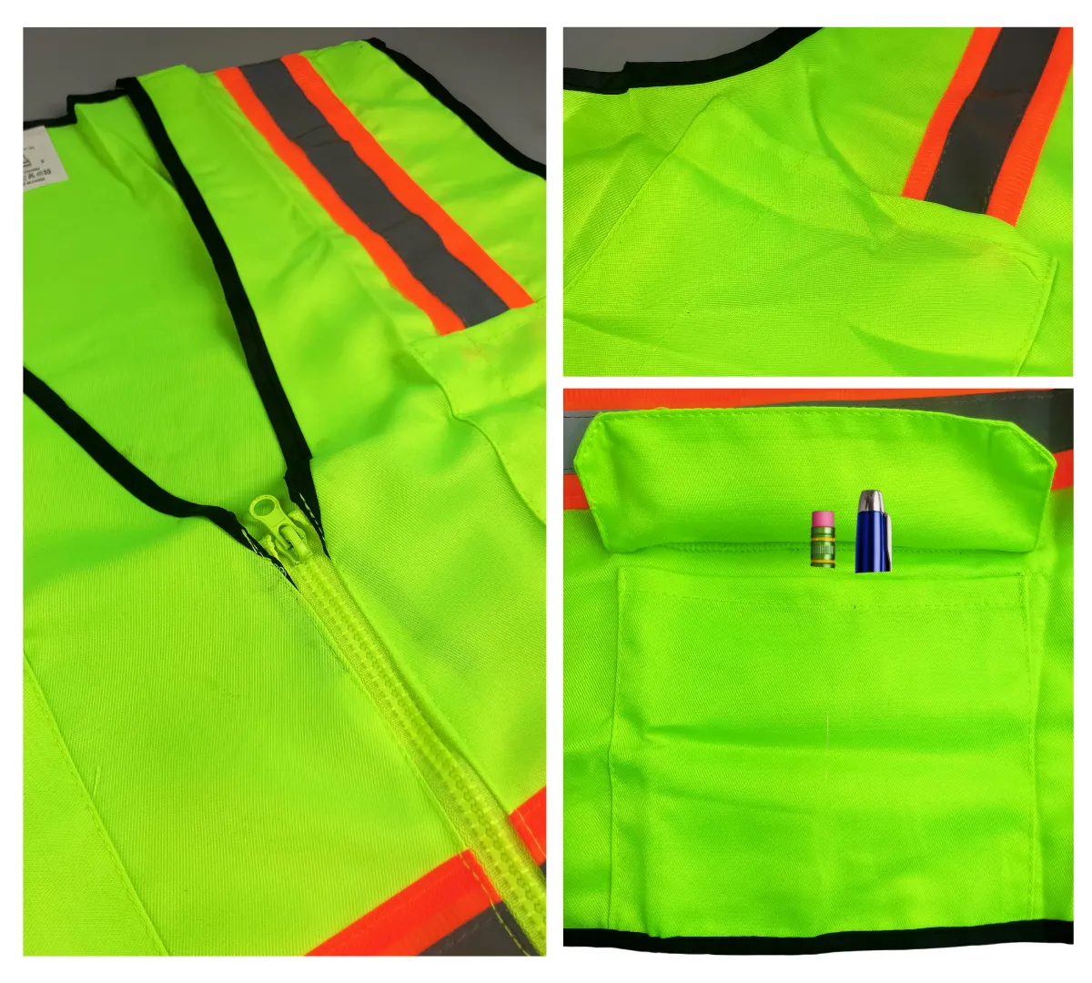 Bright Neon Green Safety Vest with Reflective Stripes - Extra Large  - SF-93718