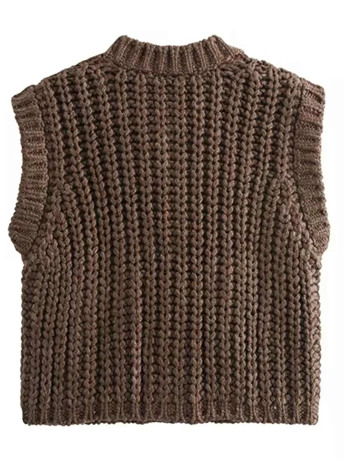 Brown knitted vest