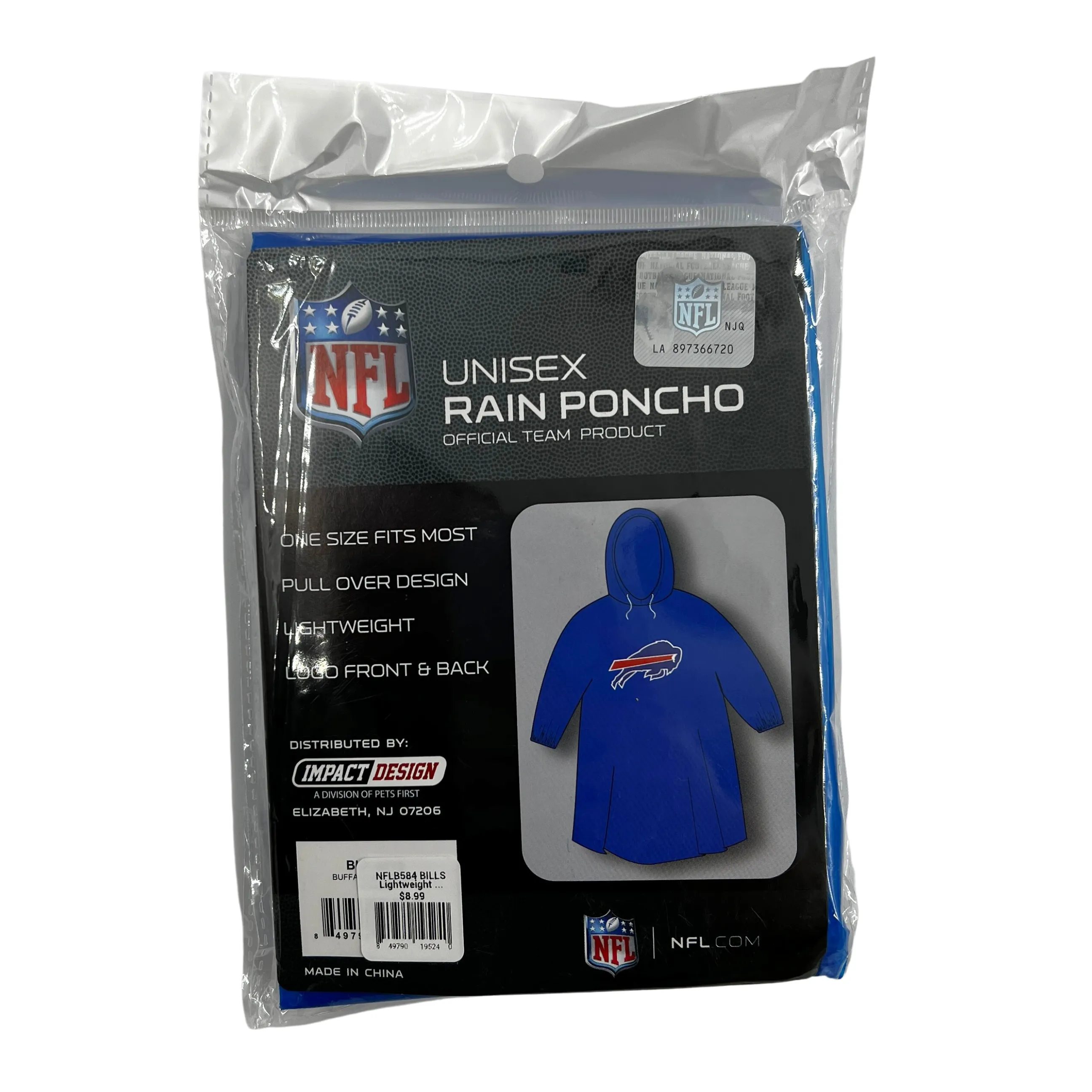 Buffalo Bills Lightweight Unisex Rain Poncho