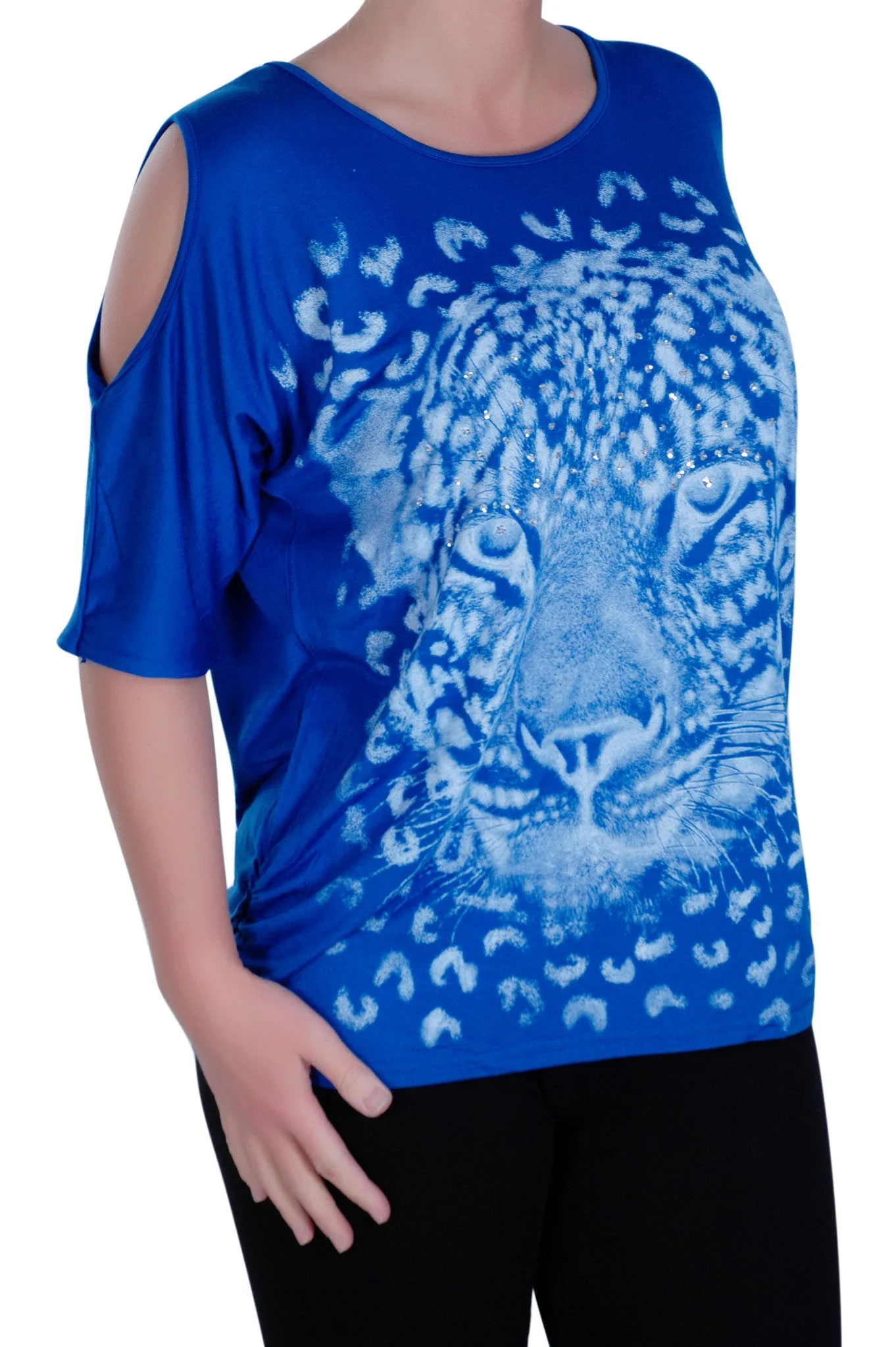 Cairo Tiger Print Off the Shoulder Tunic Top