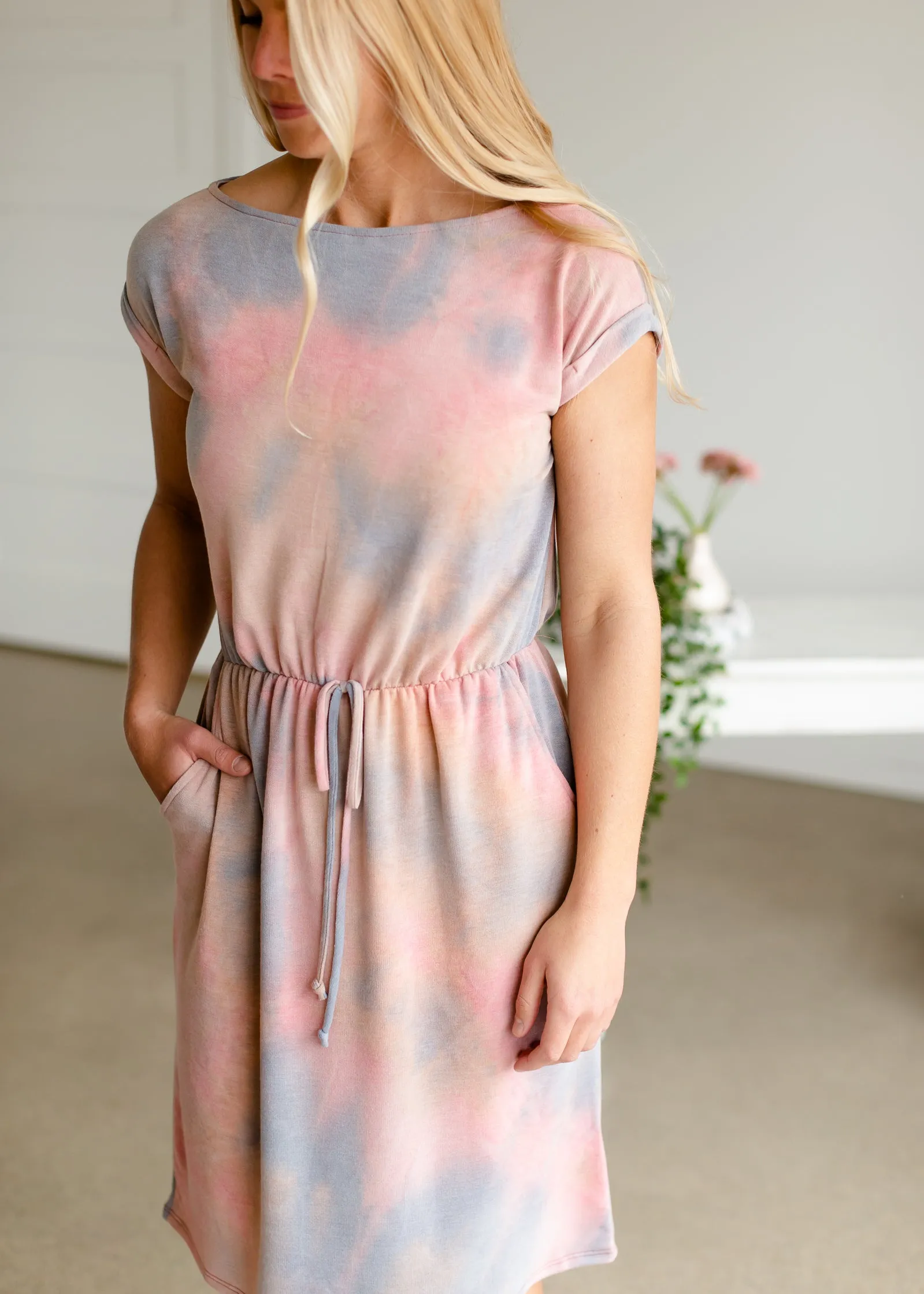 Cap Sleeve Tie Dye Midi Dress - FINAL SALE