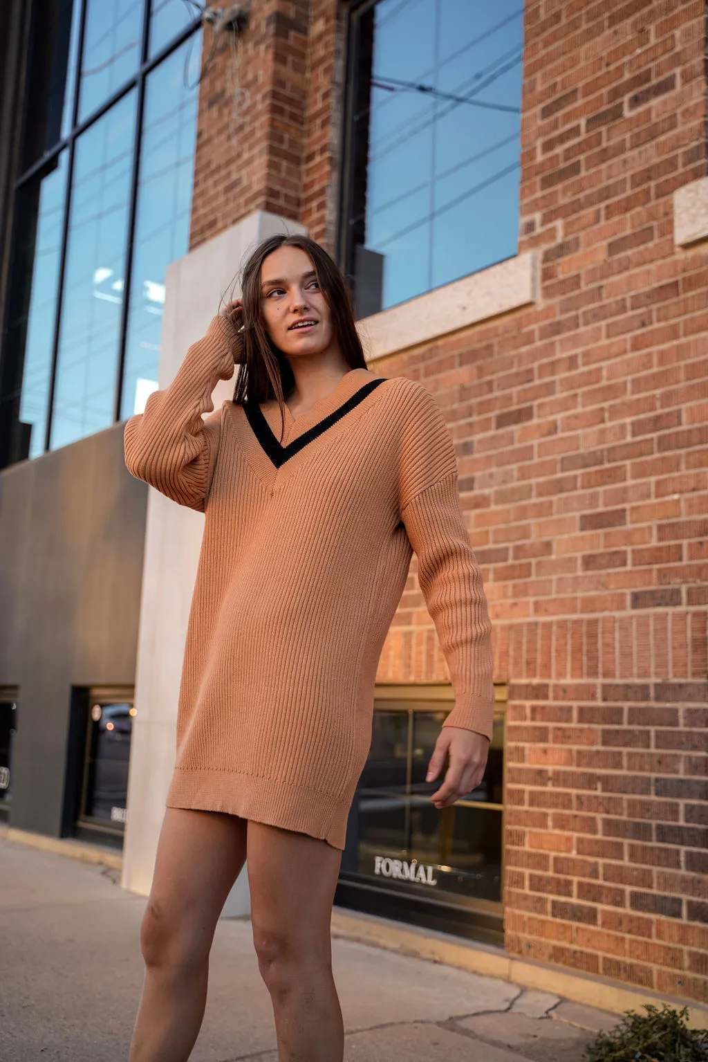 Caramel Sweater Dress