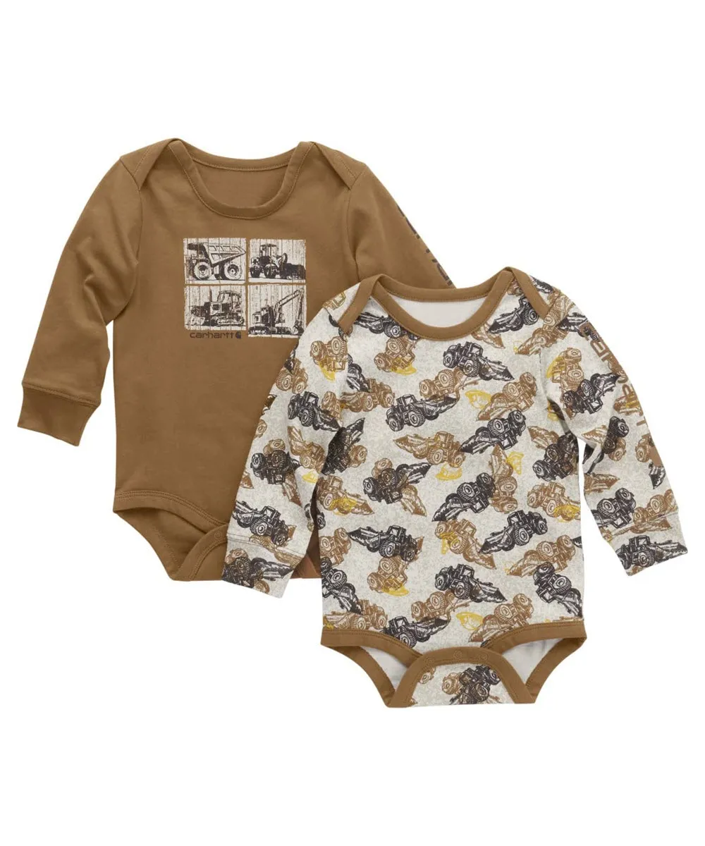 Carhartt Kids 2-piece Longsleeve Bodysuit Onesies - Carhartt Brown/Malt