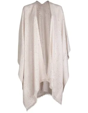 Cashmere and Silk Poncho - Oyster