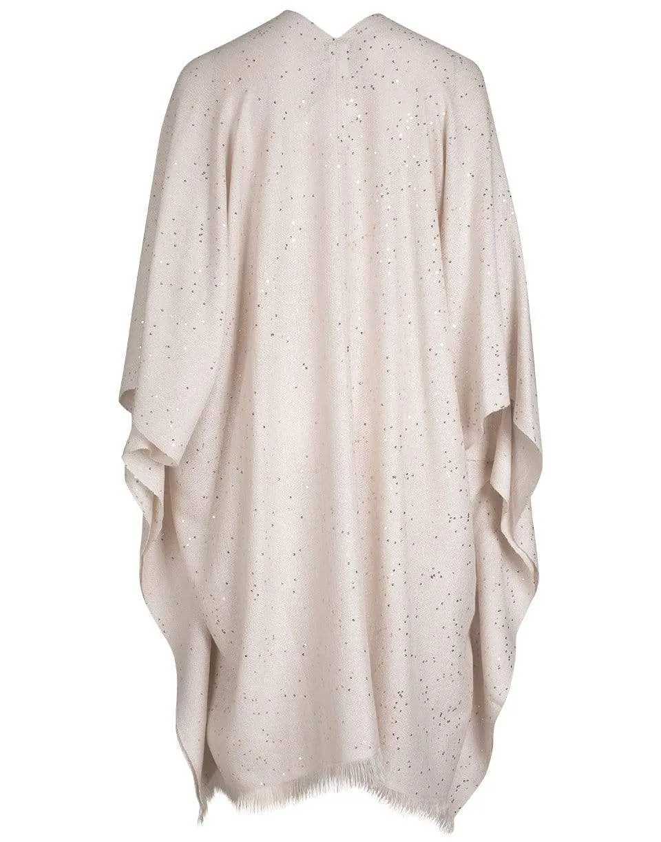 Cashmere and Silk Poncho - Oyster