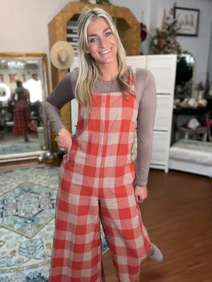 Checkered Wide Leg Jumpsuit