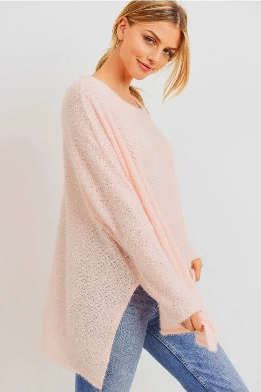 Cherish Brushed Eyelash Knit Top - Pink