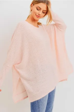 Cherish Brushed Eyelash Knit Top - Pink