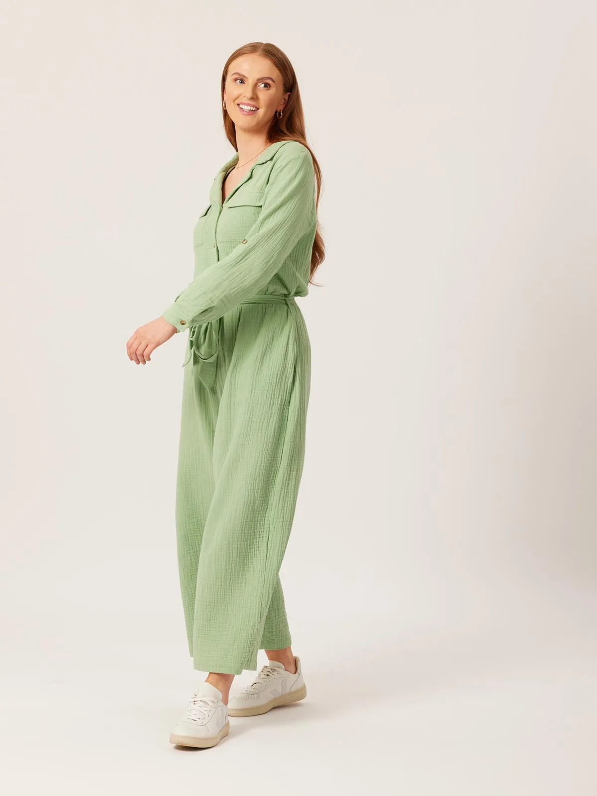 Clara - Utility Jumpsuit - Green