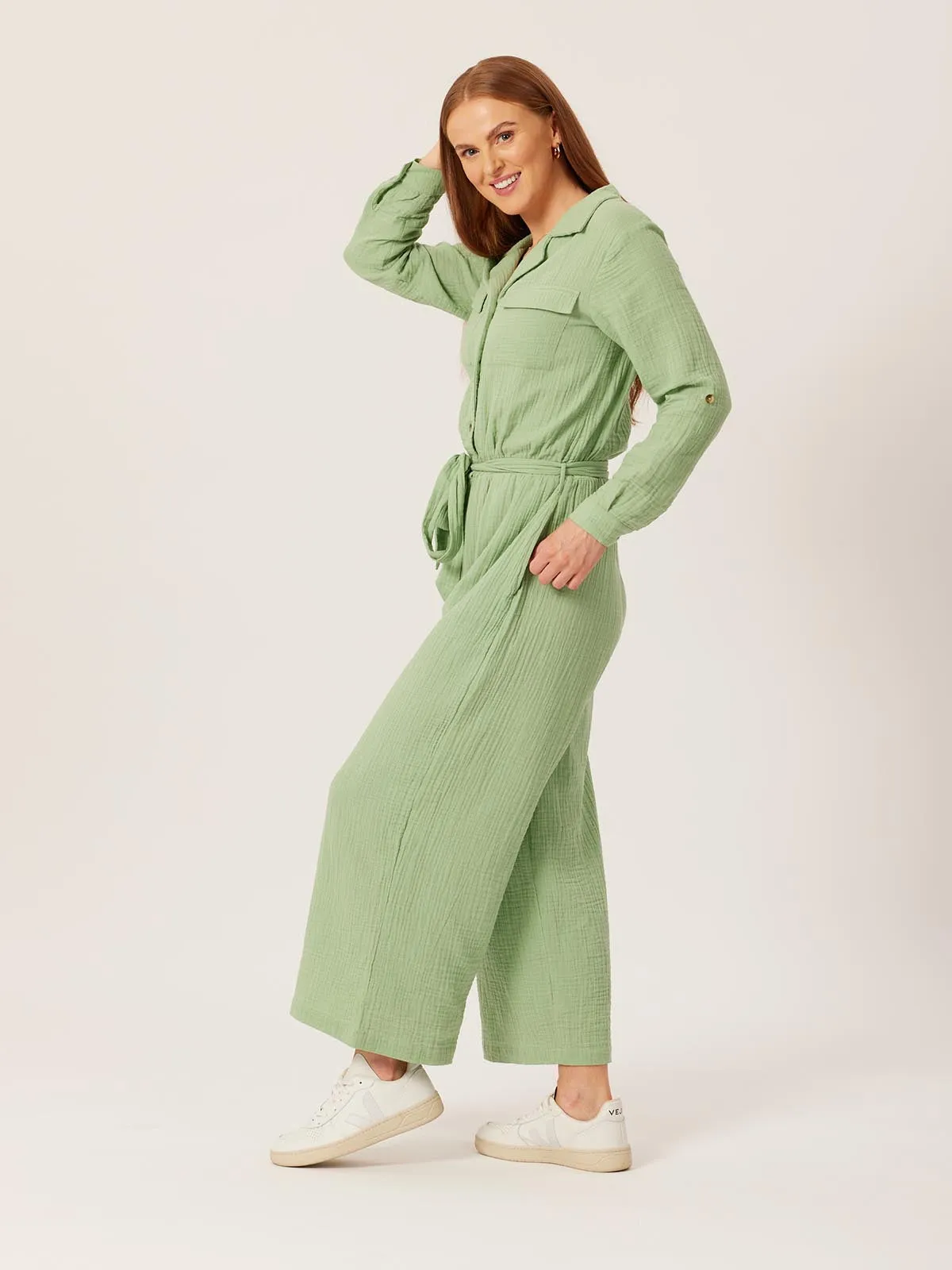 Clara - Utility Jumpsuit - Green