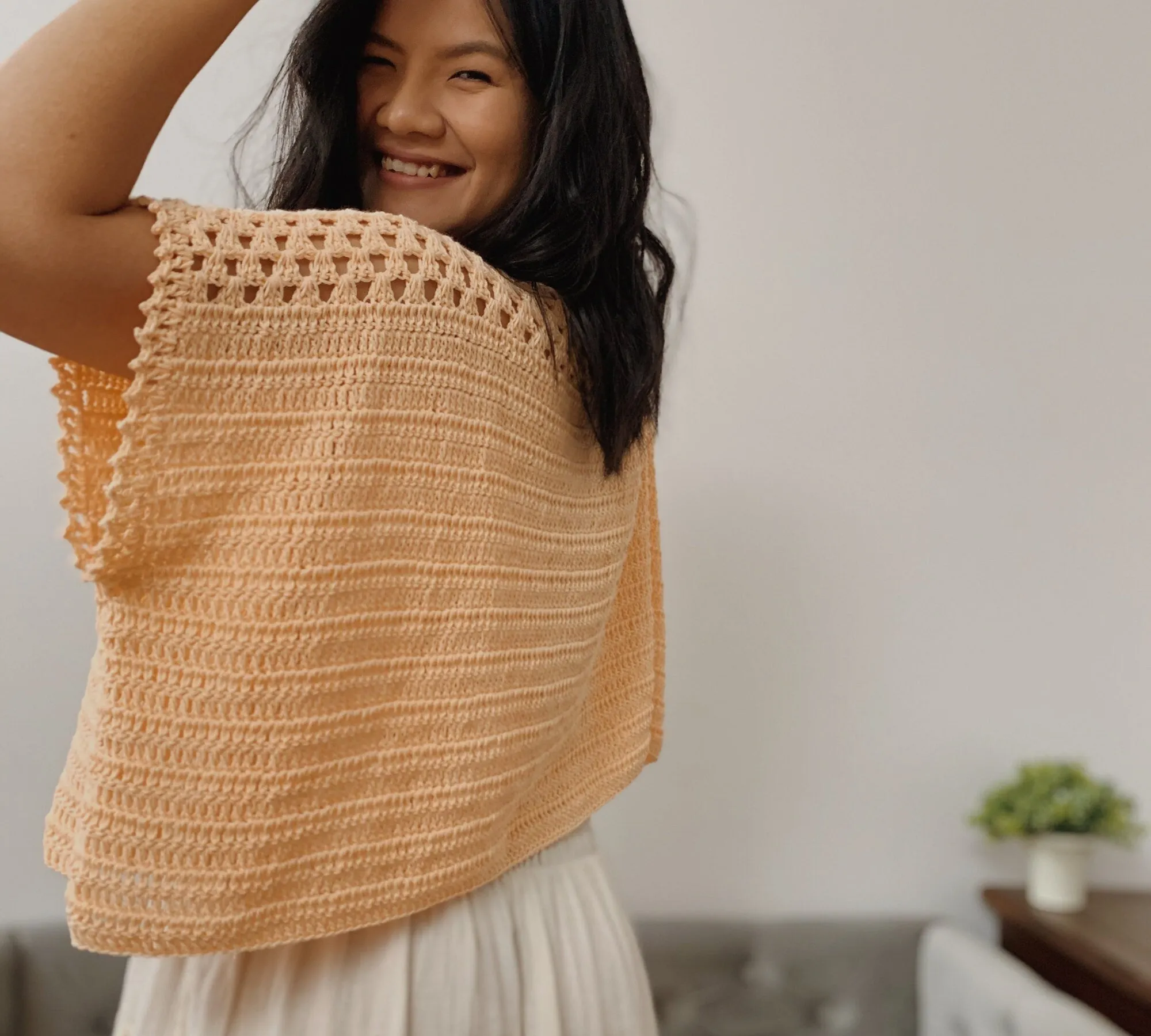 Crochet Poncho Top pattern, PDF digital download, includes women&#39;s XS-XXL, beginner friendly easy crochet project, easy to customize