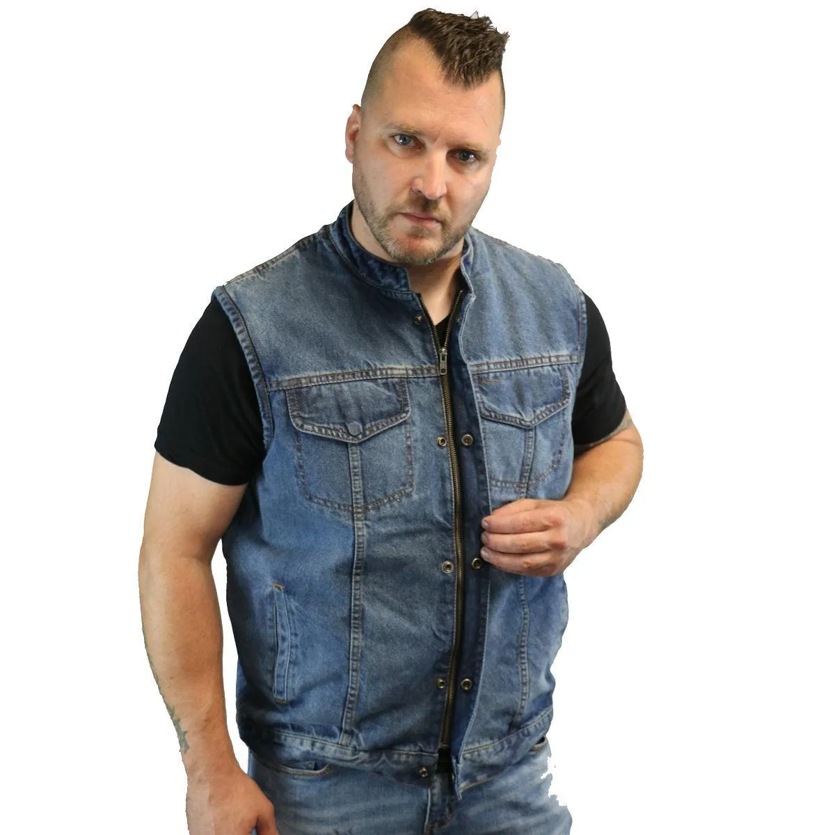 Daniel Smart Denim Scoop Collar Vest