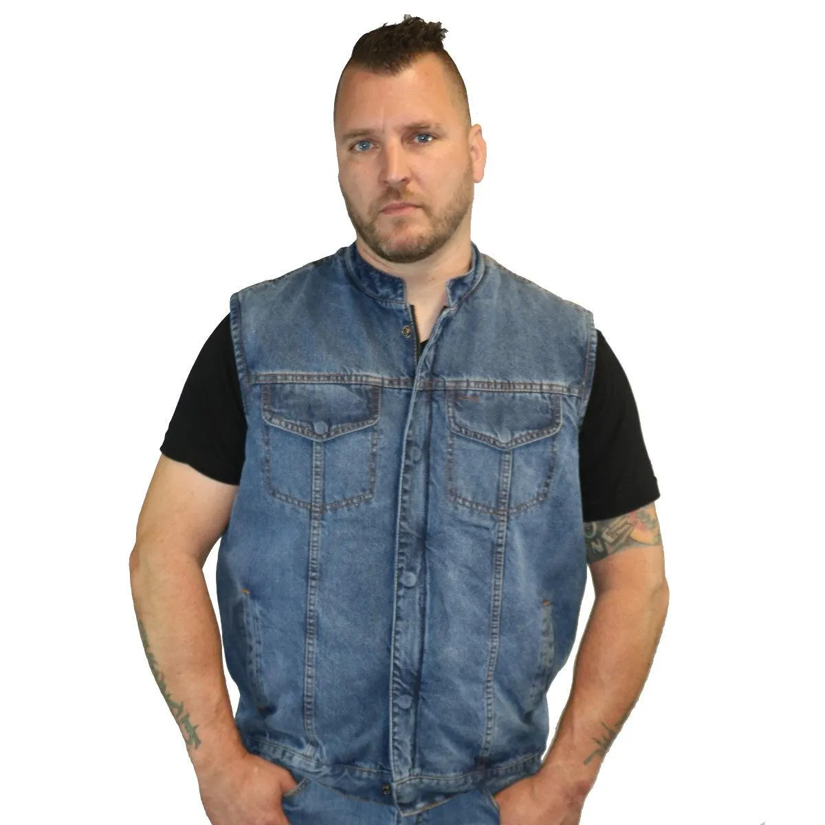 Daniel Smart Denim Scoop Collar Vest