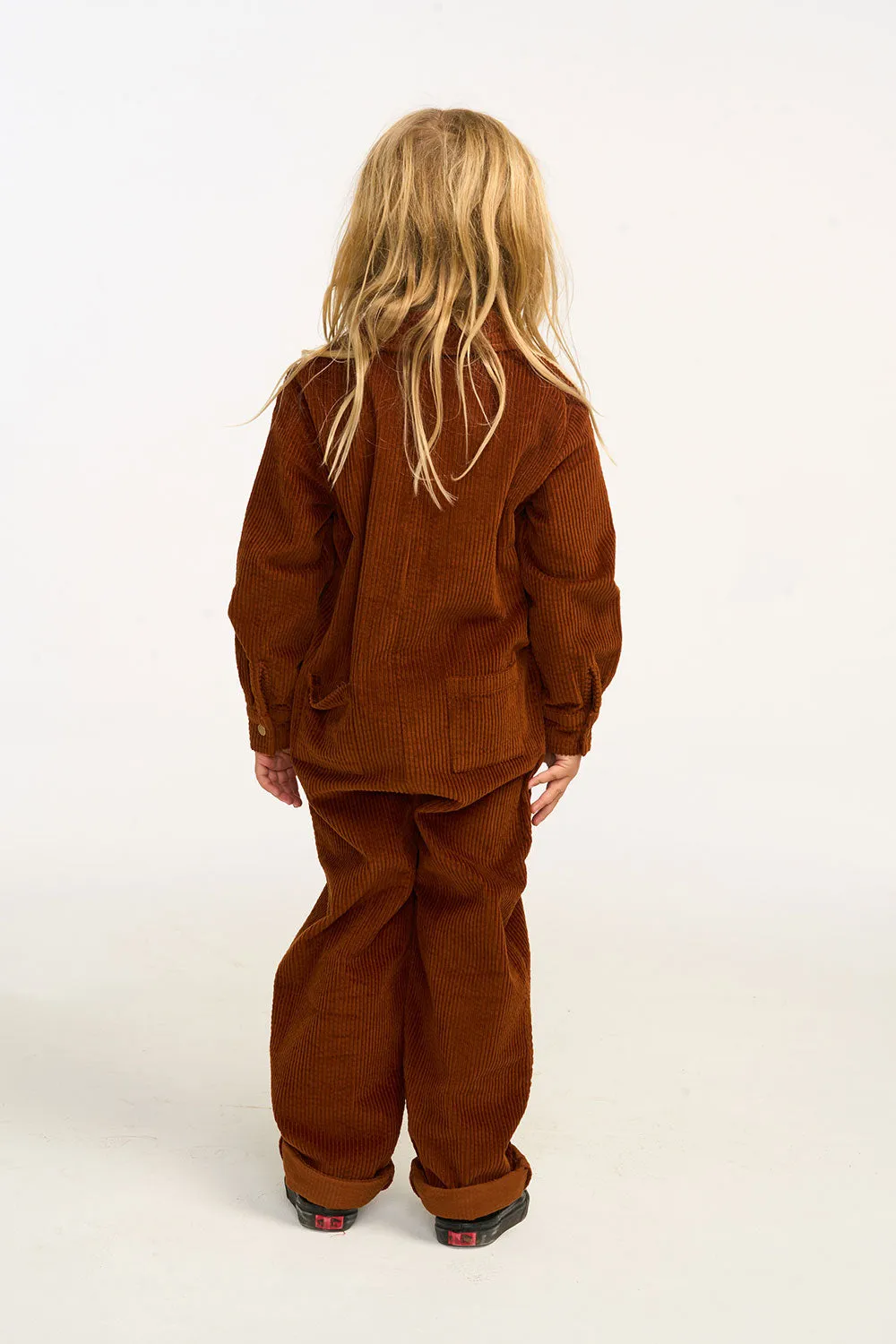 David Walnut Brown Corduroy Jumpsuit