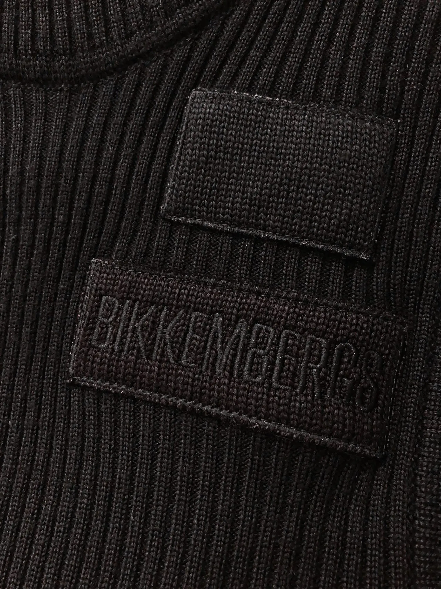 Dirk Bikkembergs black wool-acrylic logo patch rib knit vest