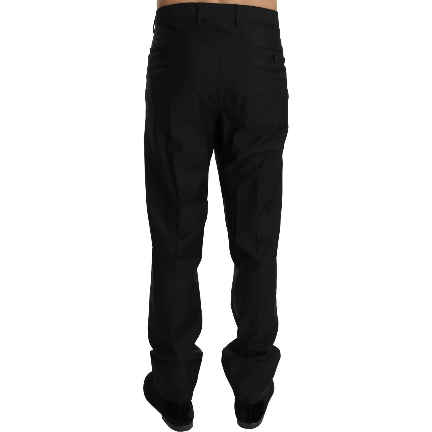 Dolce & Gabbana Elegant Black Virgin Wool Dress Pants