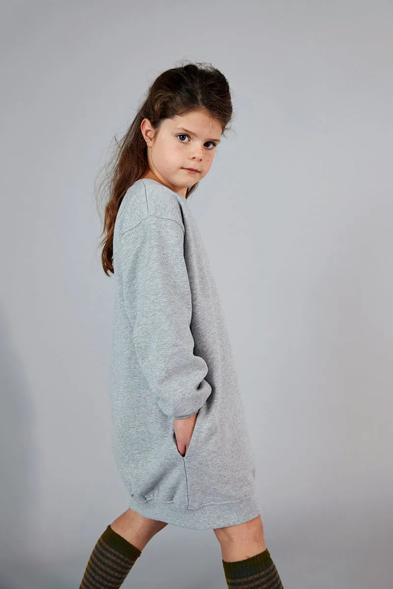 Dropped Shoulder Dress | Grey Melange