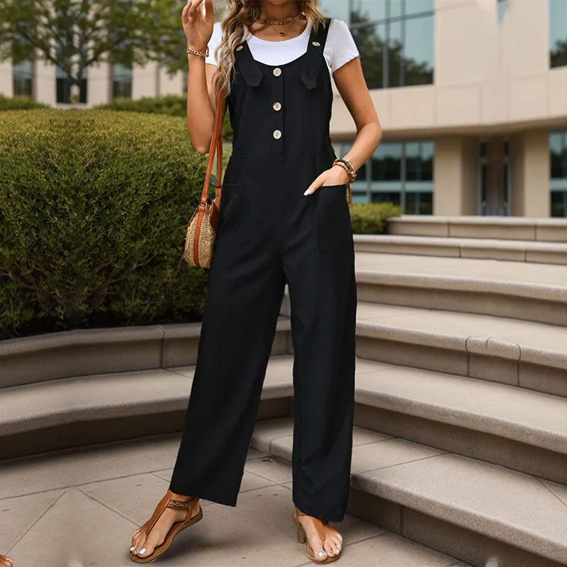 Elegant Black  style  Suspender Jumpsuit