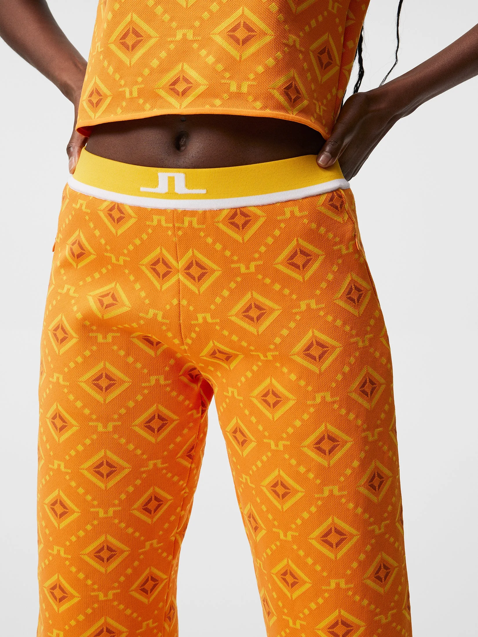 Emmie Knitted Pant / Orange Diamond logo