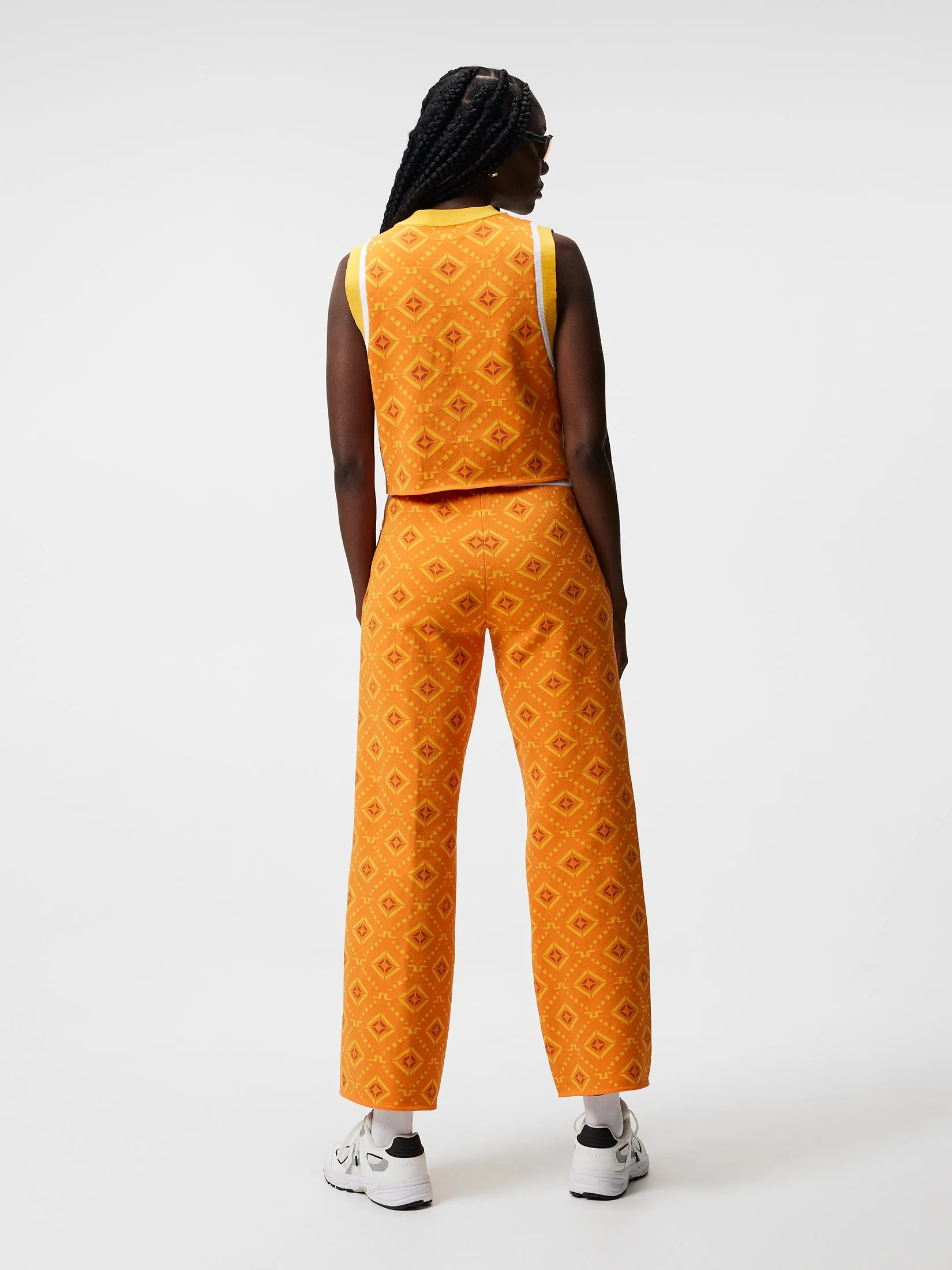 Emmie Knitted Pant / Orange Diamond logo